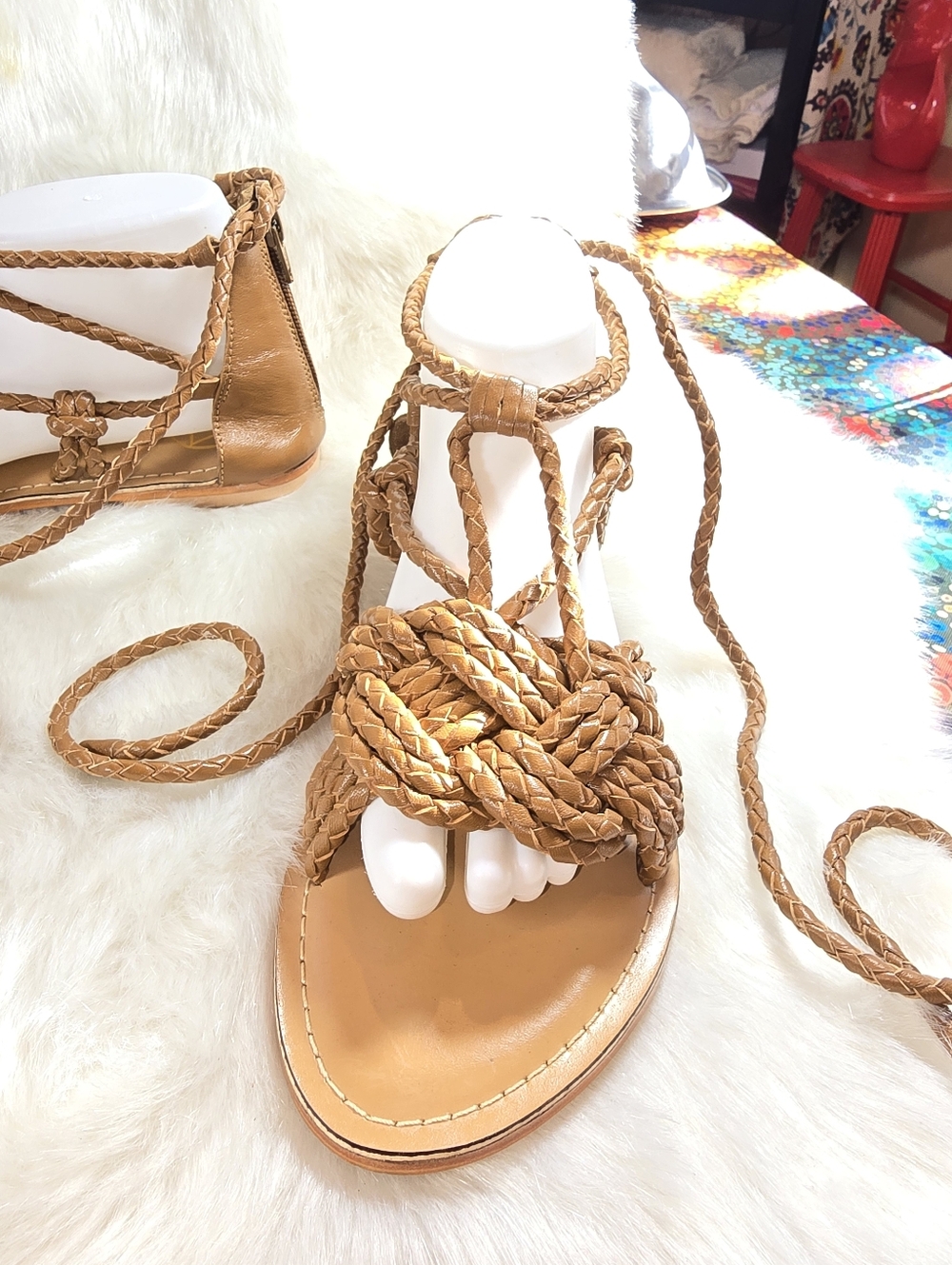 Missguided Braided Rope Lace-Up Gladiator Women’s Sandals